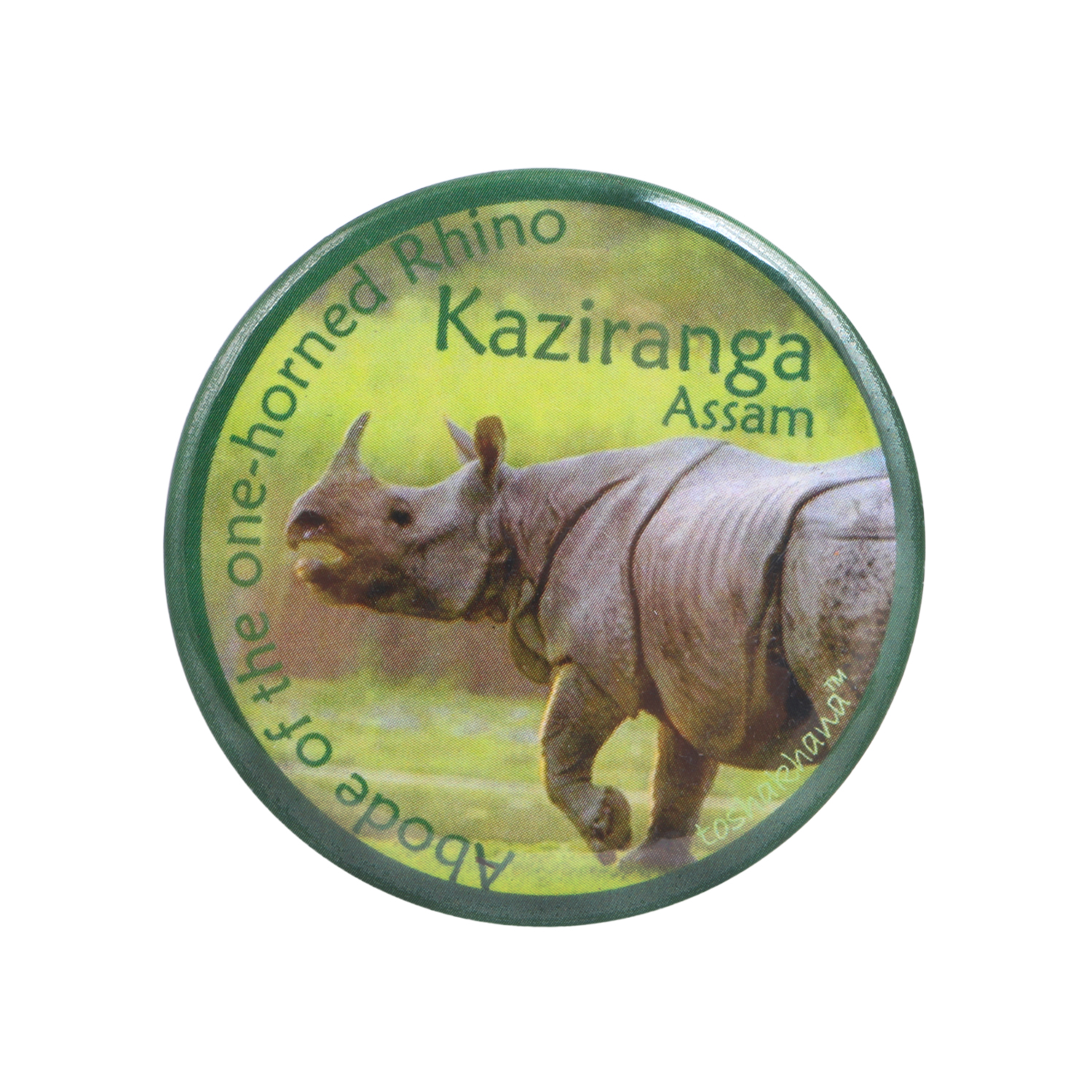 Button Pin Badge Cum Fridge Magnet Kaziranga Assam